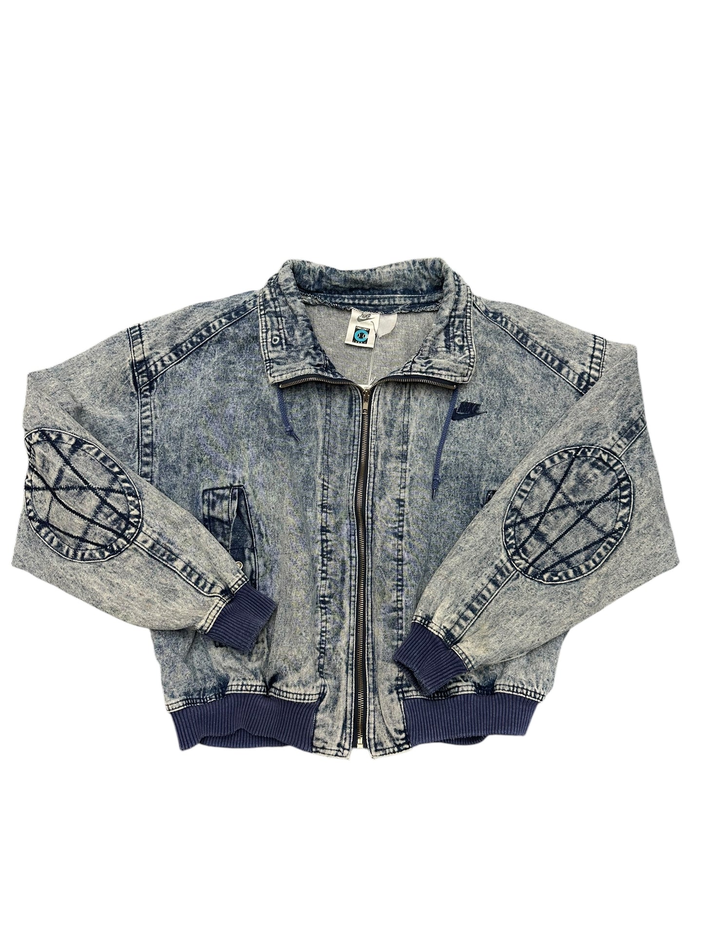Vintage 80s Nike Acid Wash Denim Andre Agassi Jacket Size M