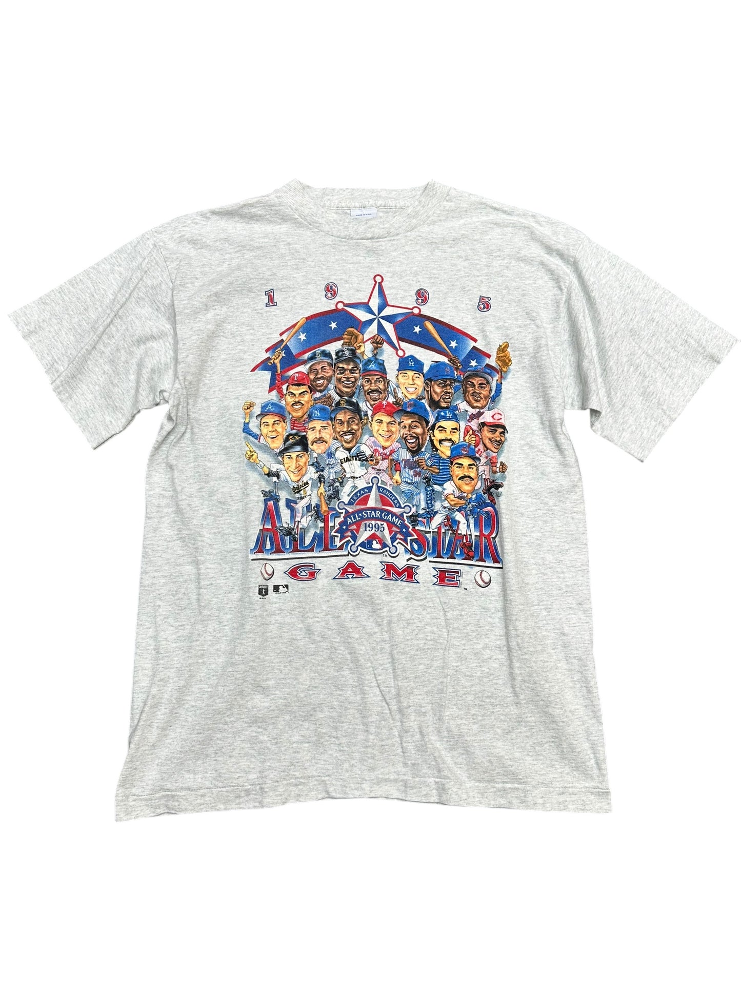 Vintage 1995 MLB ALL STAR Game Bobblehead Lineup Tee Size L