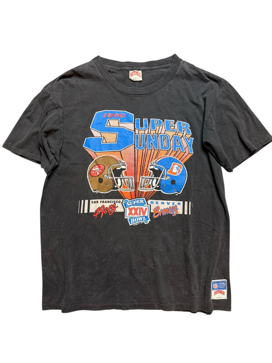 Vintage Super Bowl Broncos vs San Francisco 49ers Graphic Tee Size XL