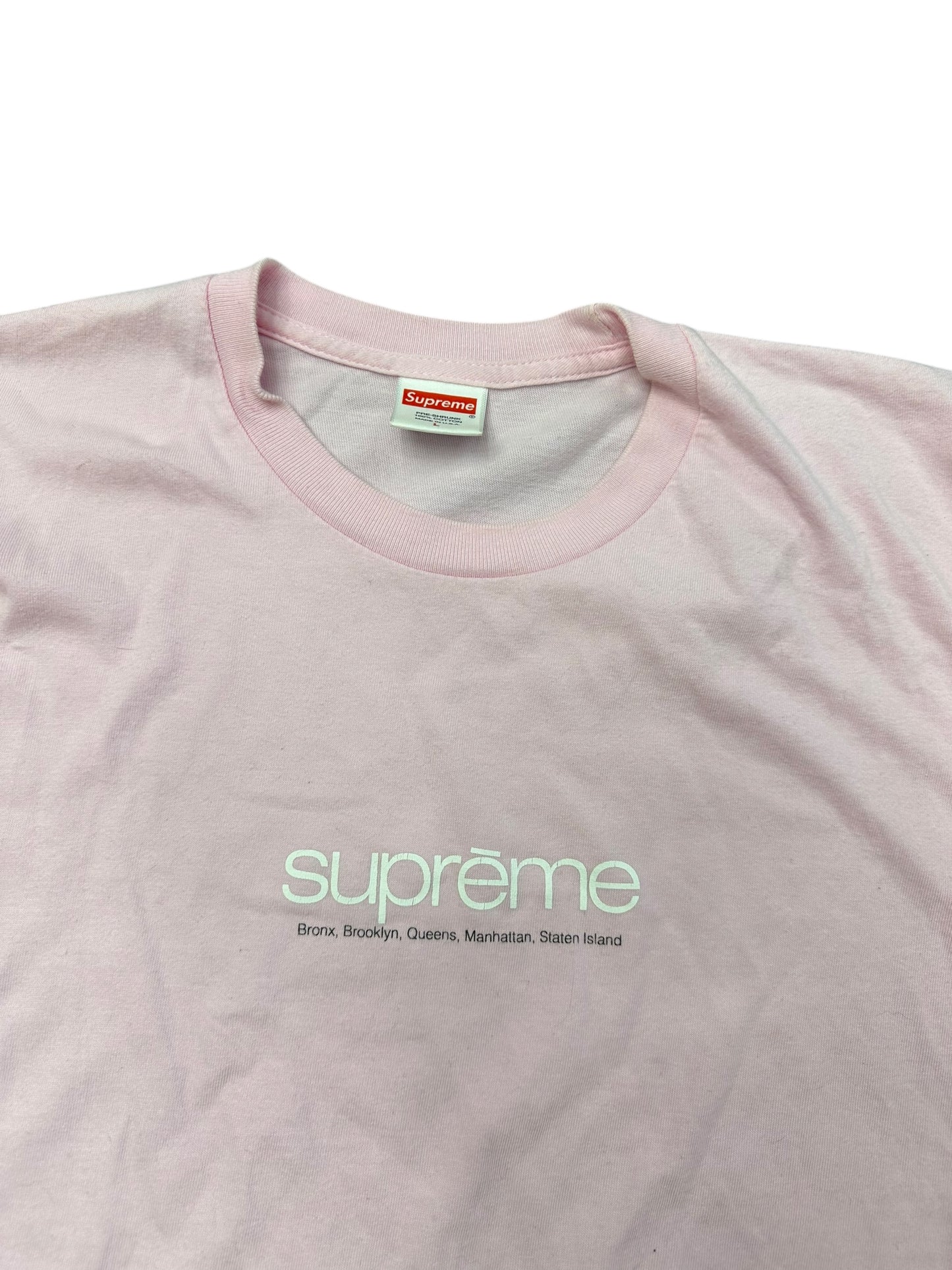 Supreme NYC Pink Pre Owned Tee Size L