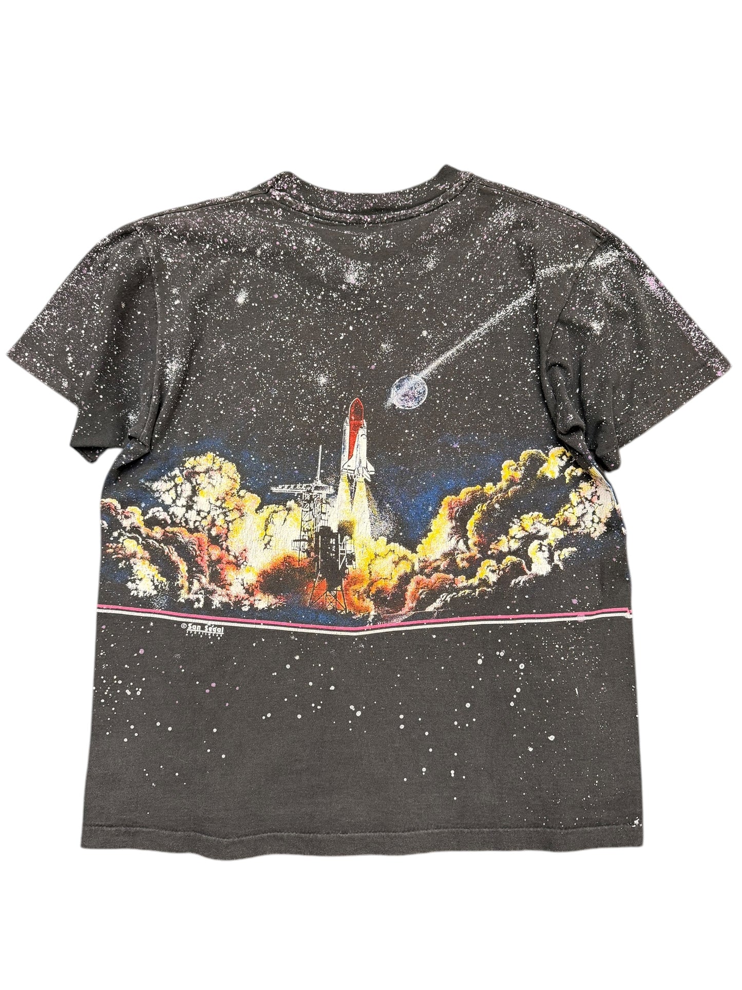 Vintage Kennedy Space Center Rocket AOP Tee Size Large