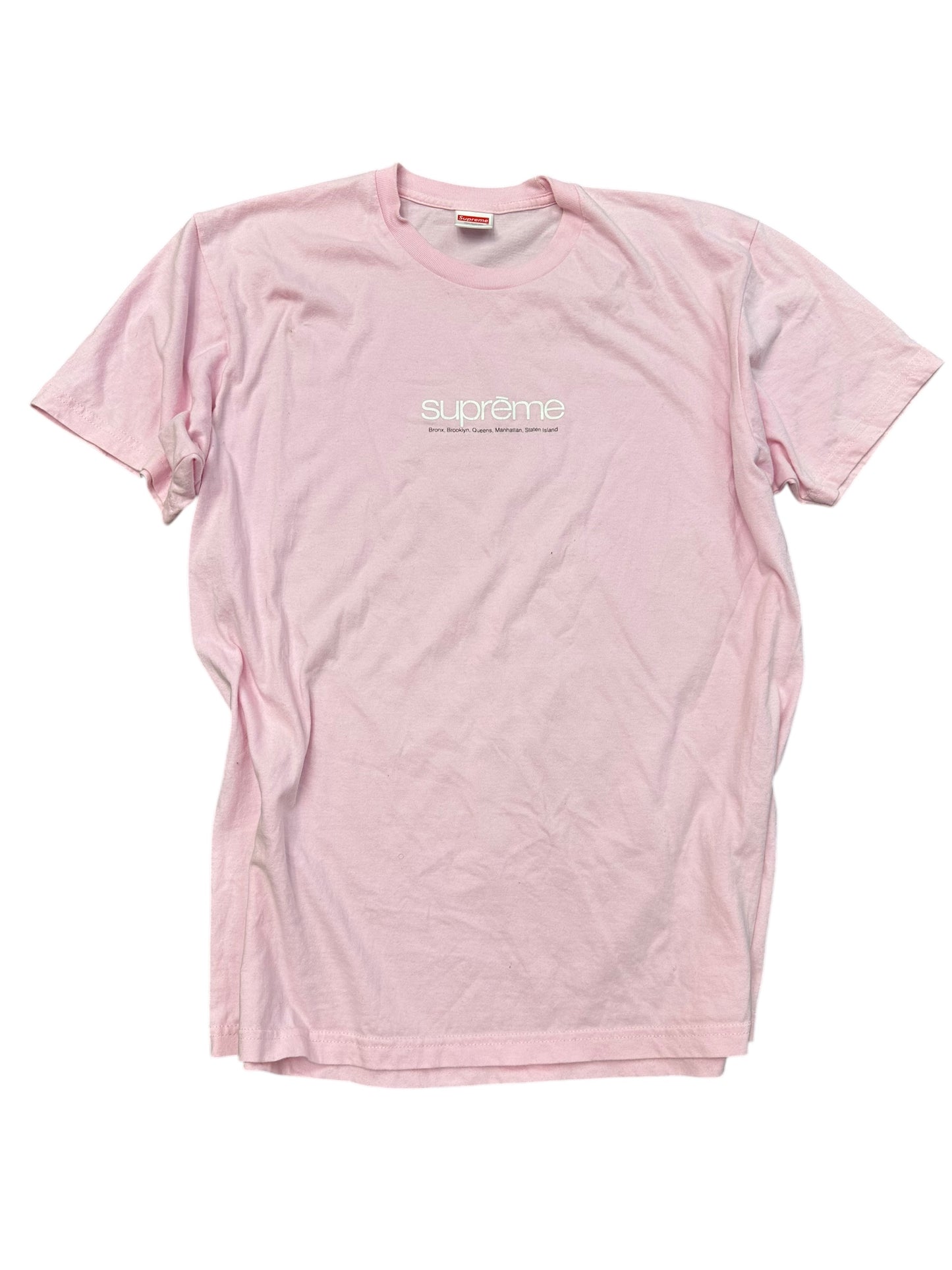 Supreme NYC Pink Pre Owned Tee Size L