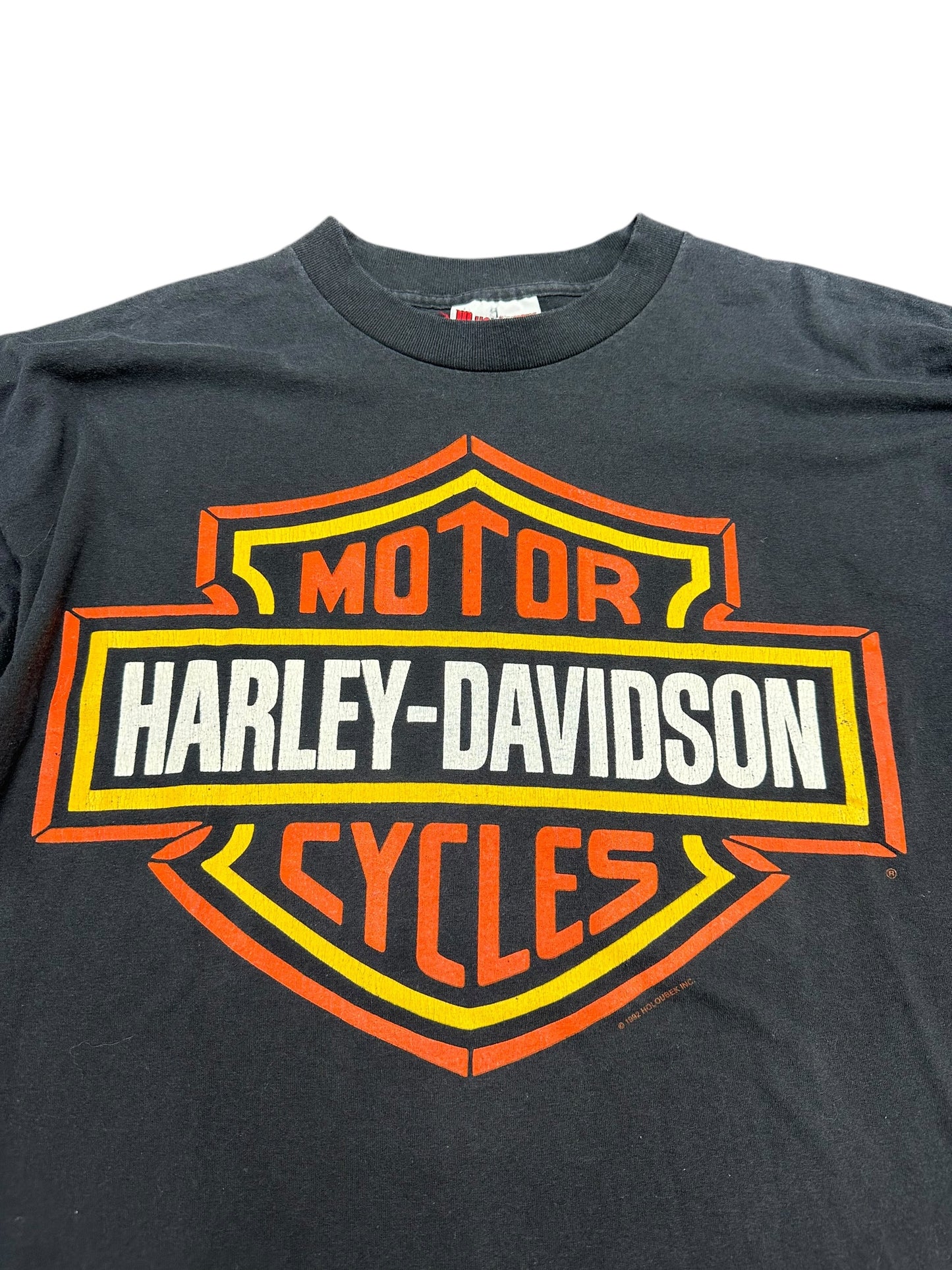 Vintage 1992 Harley Davidson Shield Classic Tee Size XL