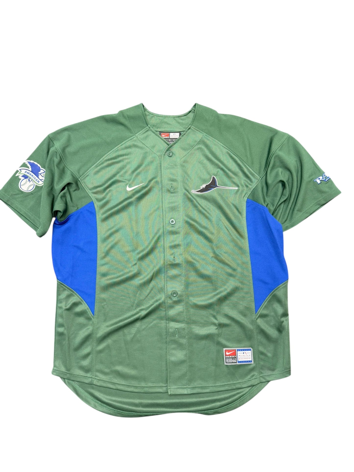 Vintage Nike Devil Rays Alternate American League Green Jersey size Large
