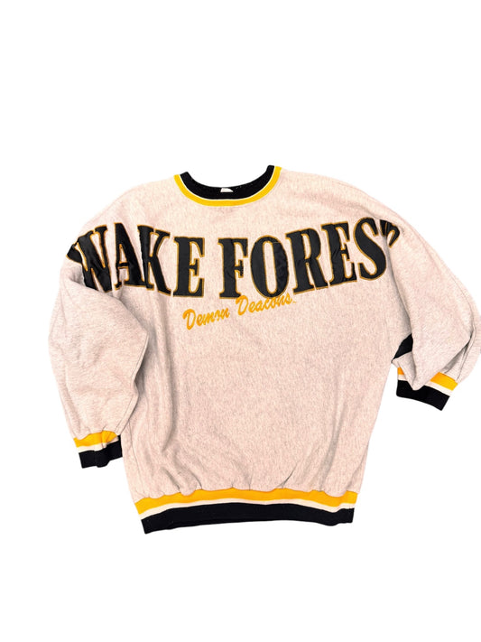 Vintage Wake Forrest College Spell-out Script Crewneck Size XL
