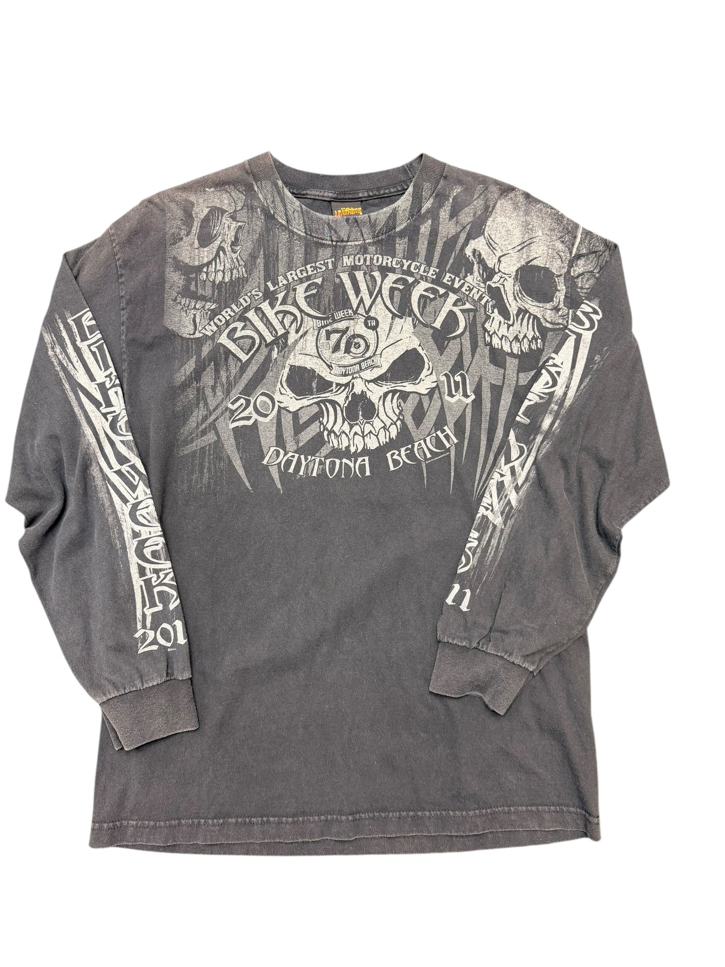 Y2K Daytona Bike Week Skull Long Sleeve Tee Size Large