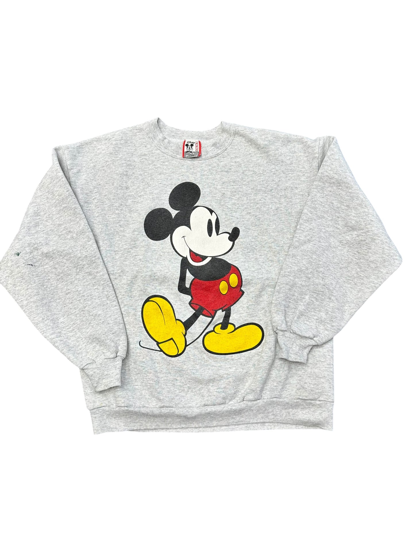 Vintage Disney Mickey Heather Grey Distressed Crewneck Size XL