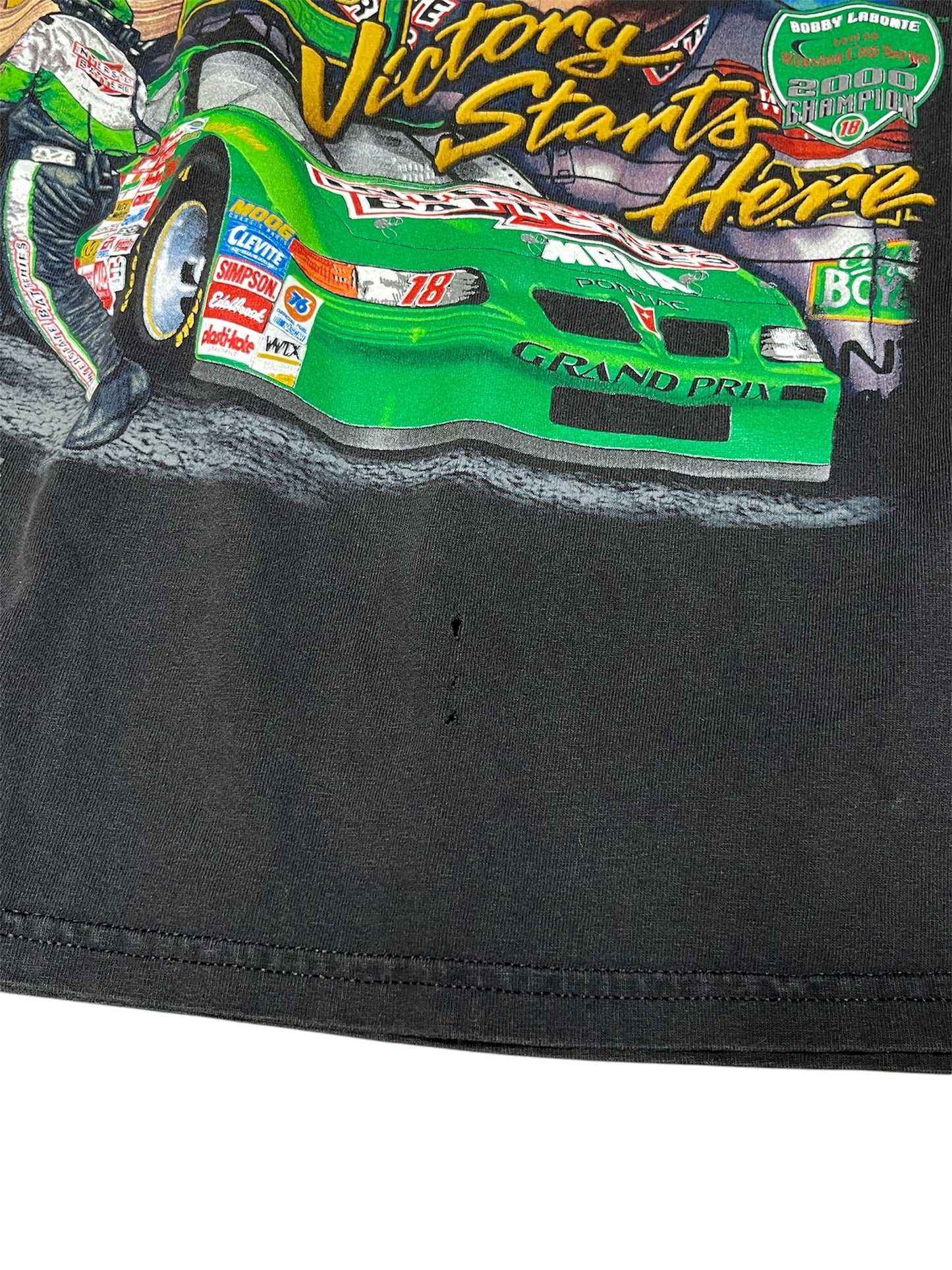 Vintage Nascar Distressed Bobby Labonte 2000 Winston Cup Champion Graphic Tee Size M