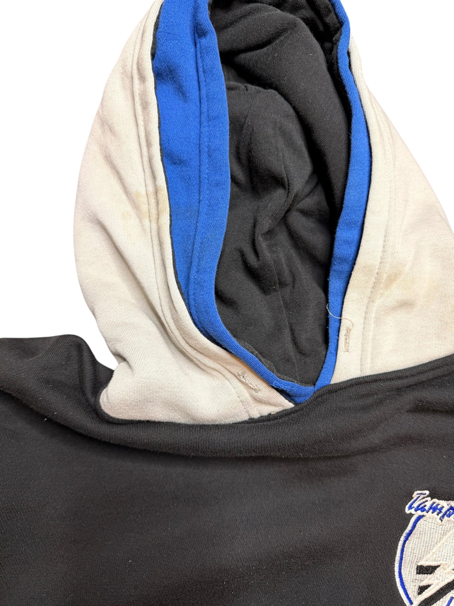 Vintage Tampa Bay Lightning Two Tone Starter Hoodie Size Large