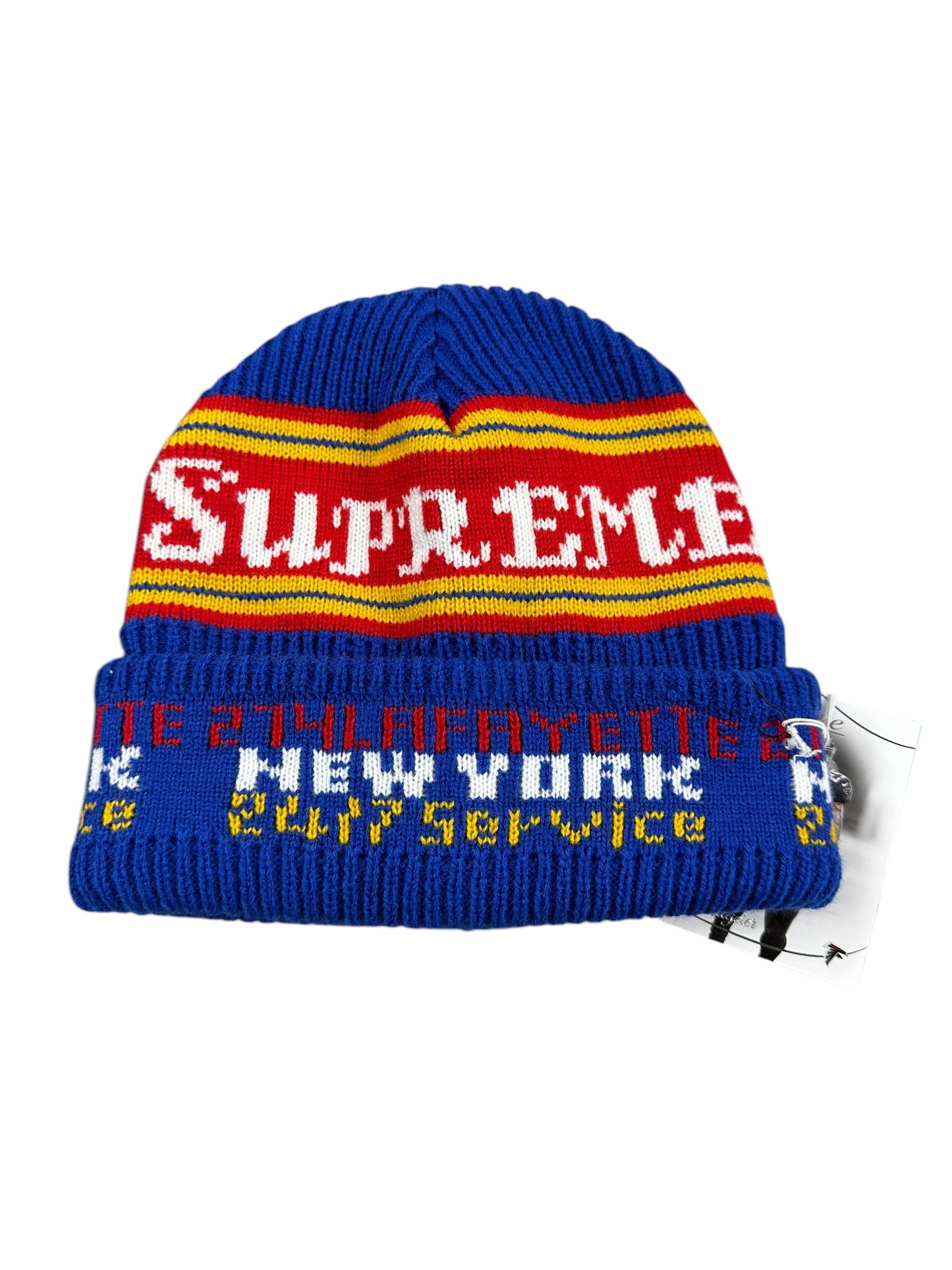 Supreme FW19 'Service Beanie' Royal Blue Script Beanie