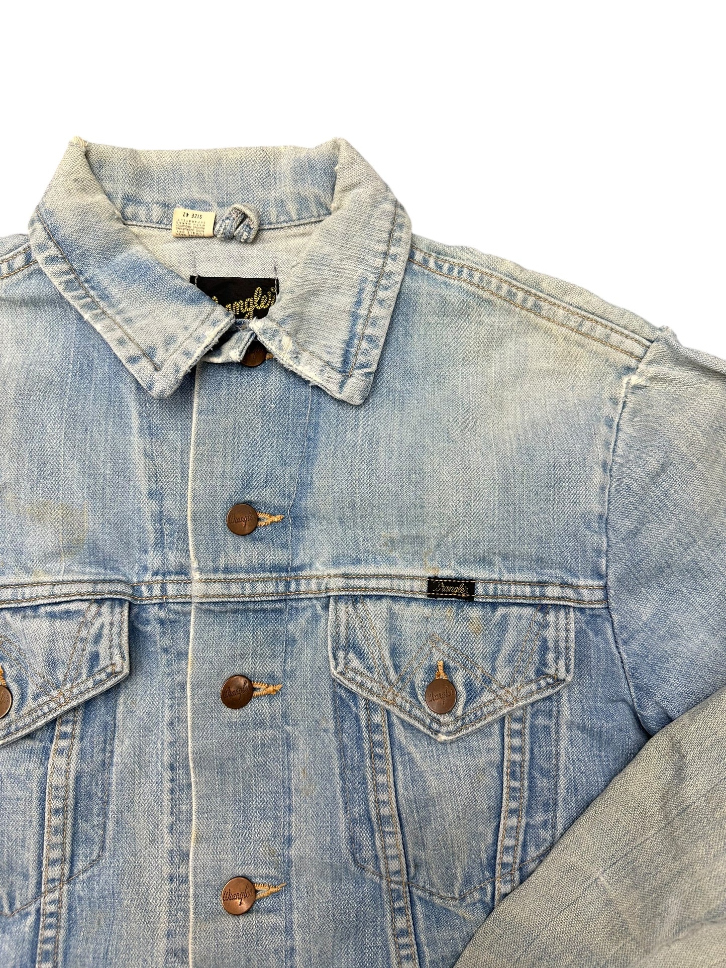 Vintage Wrangler Light Wash Western Denim Button Down Jacket Size 42 (S/M)