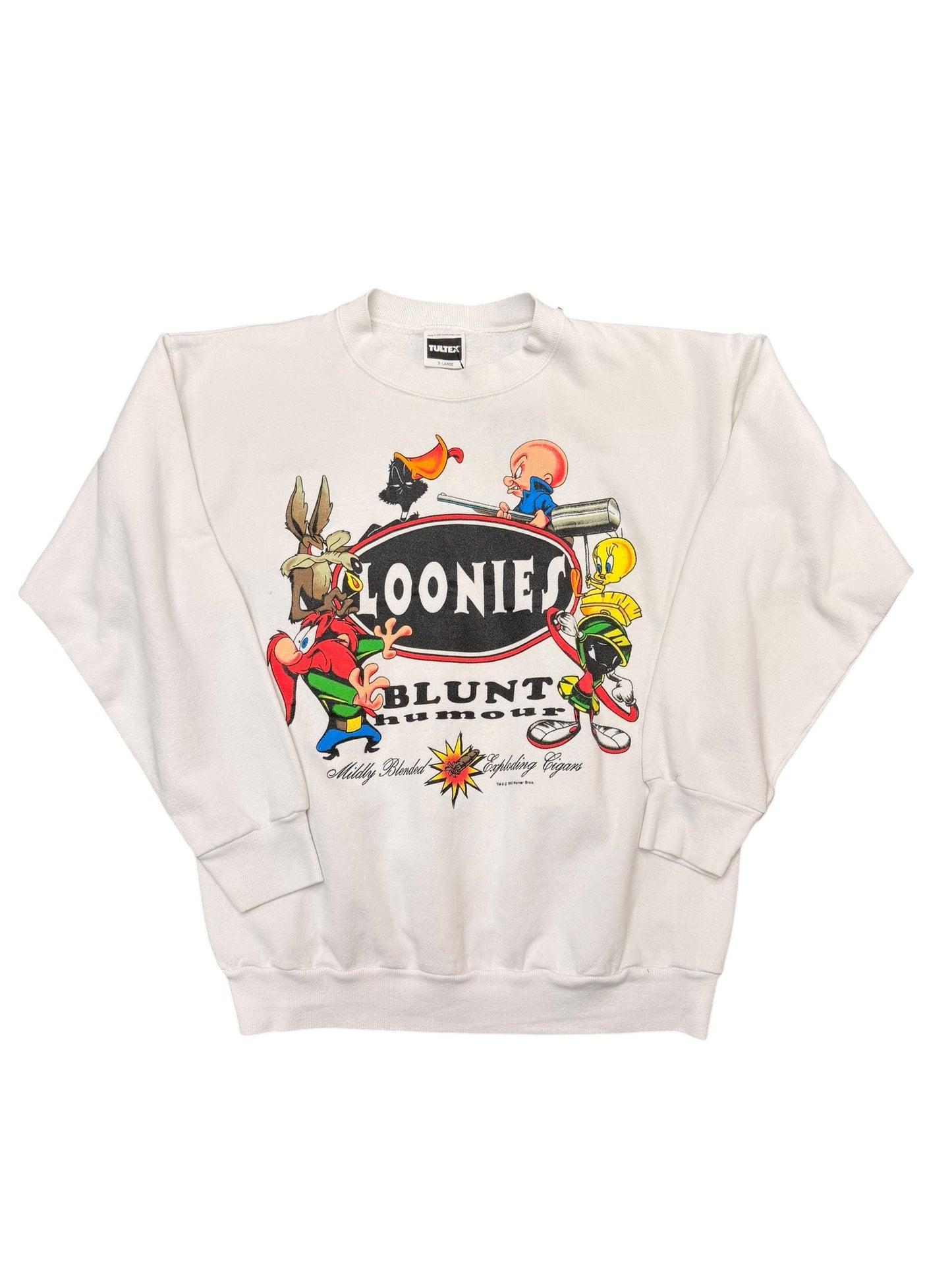 Vintage 90’s Looney Tunes Blunt Humour White Crewneck size XL