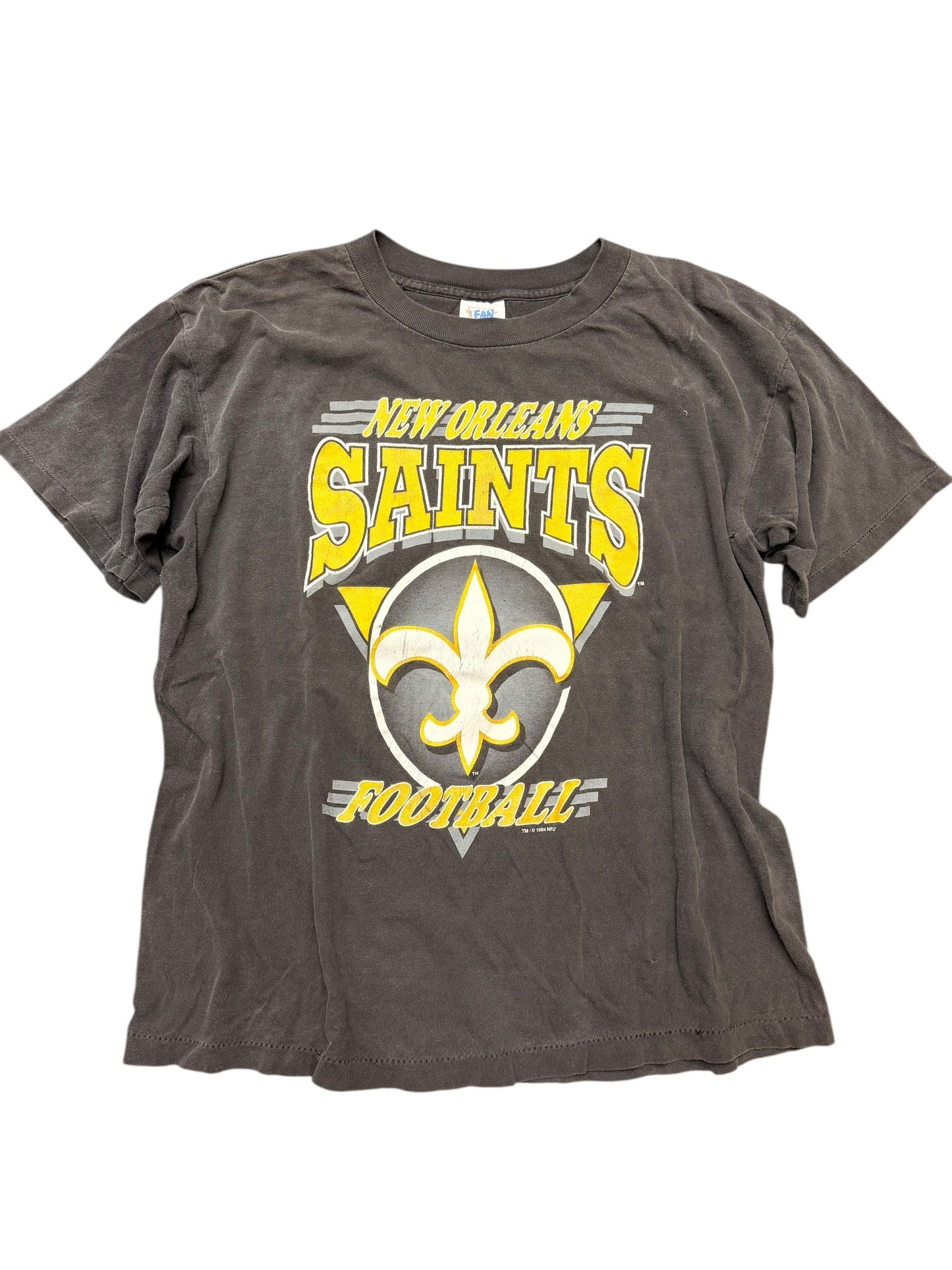 Vintage 90’s New Orleans Saints Faded Distressed Black Tee size M/L