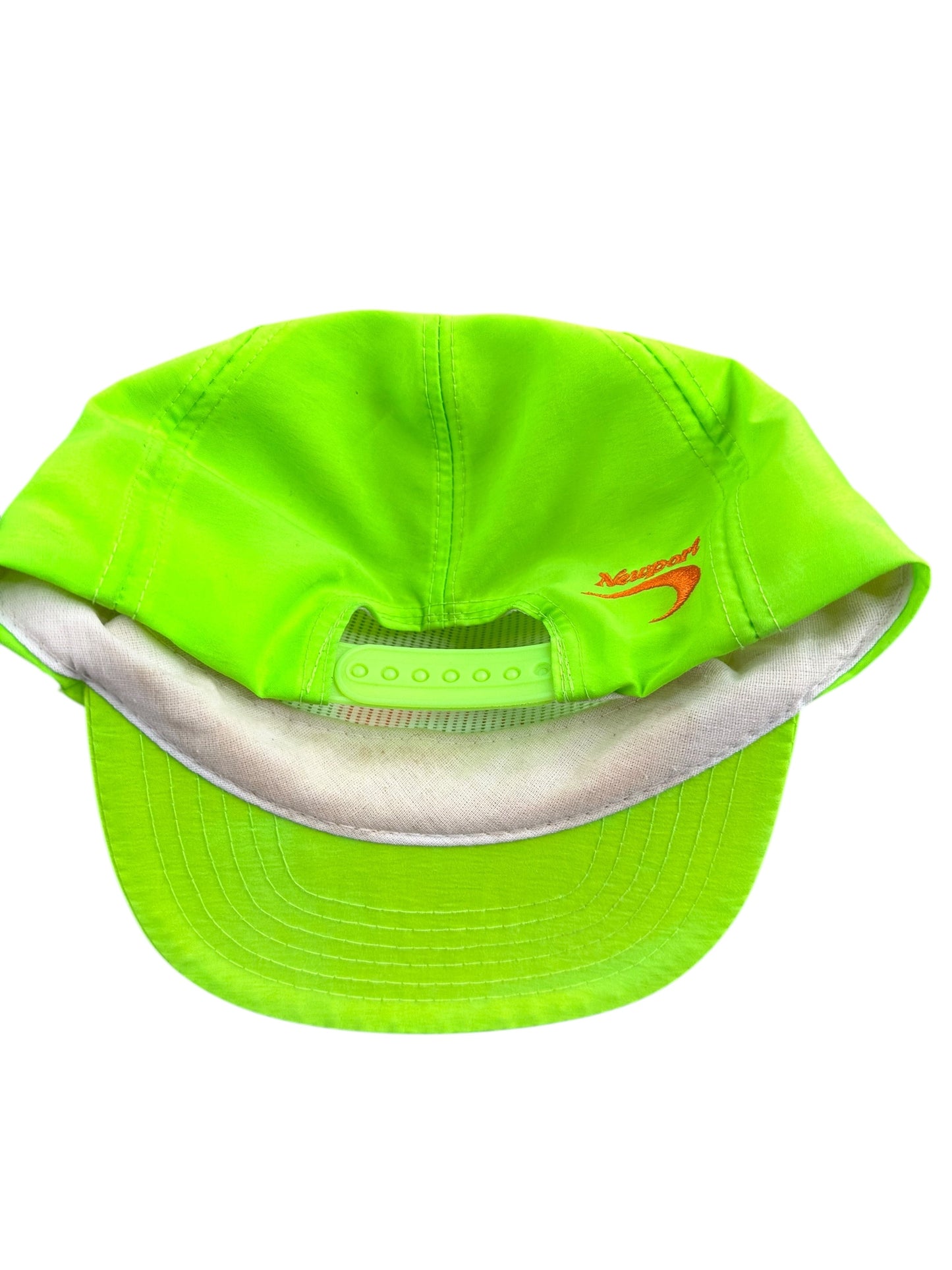 Vintage Lime Green Neon Newport Cigarettes Trucker Style Hat Snapback