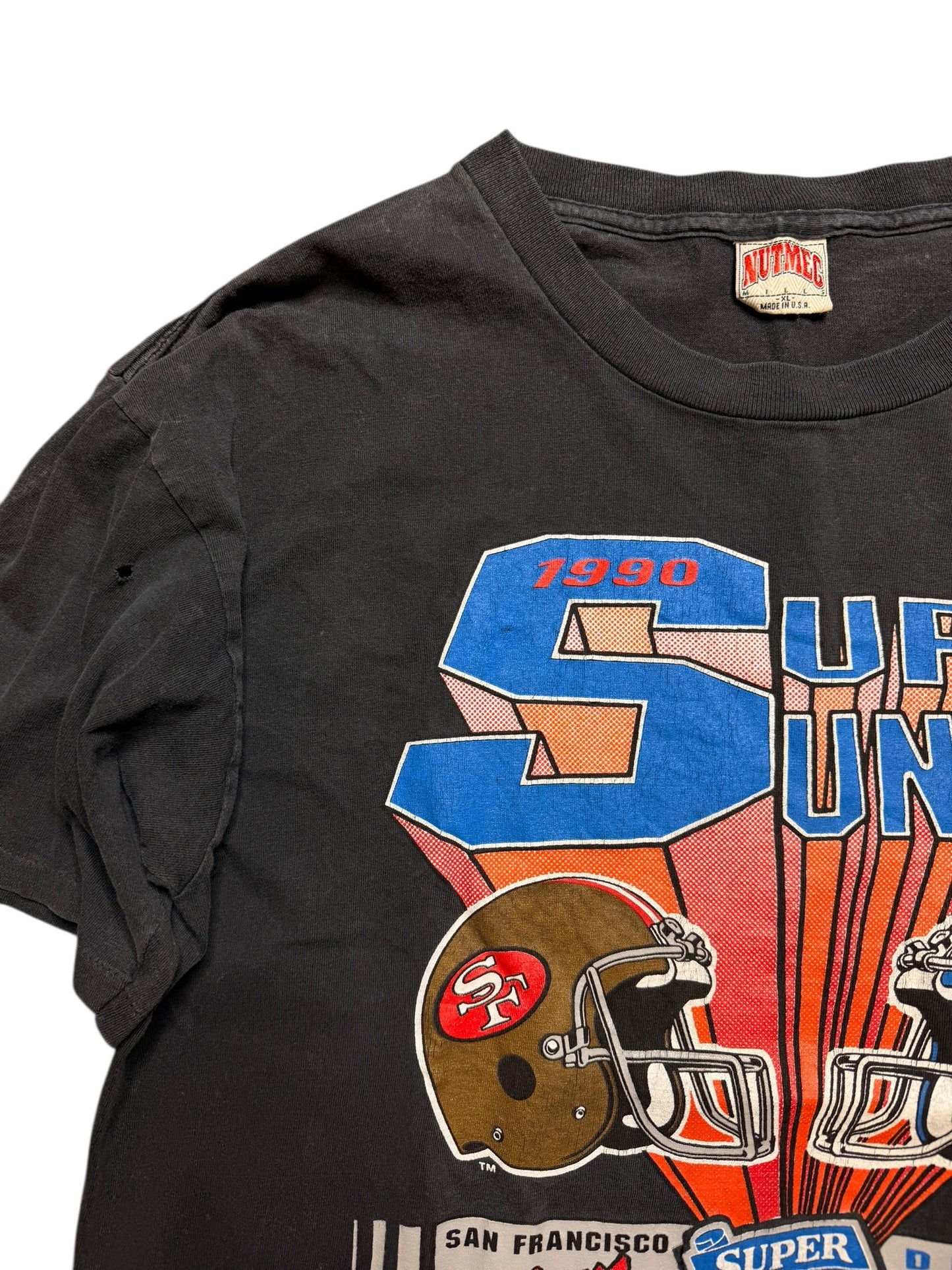 Vintage Super Bowl Broncos vs San Francisco 49ers Graphic Tee Size XL