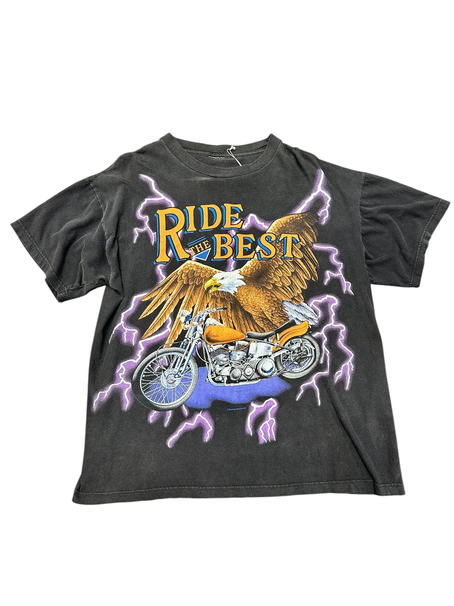 Vintage USA Thunder Ride The Best Lightning Graphic Tee Size XL