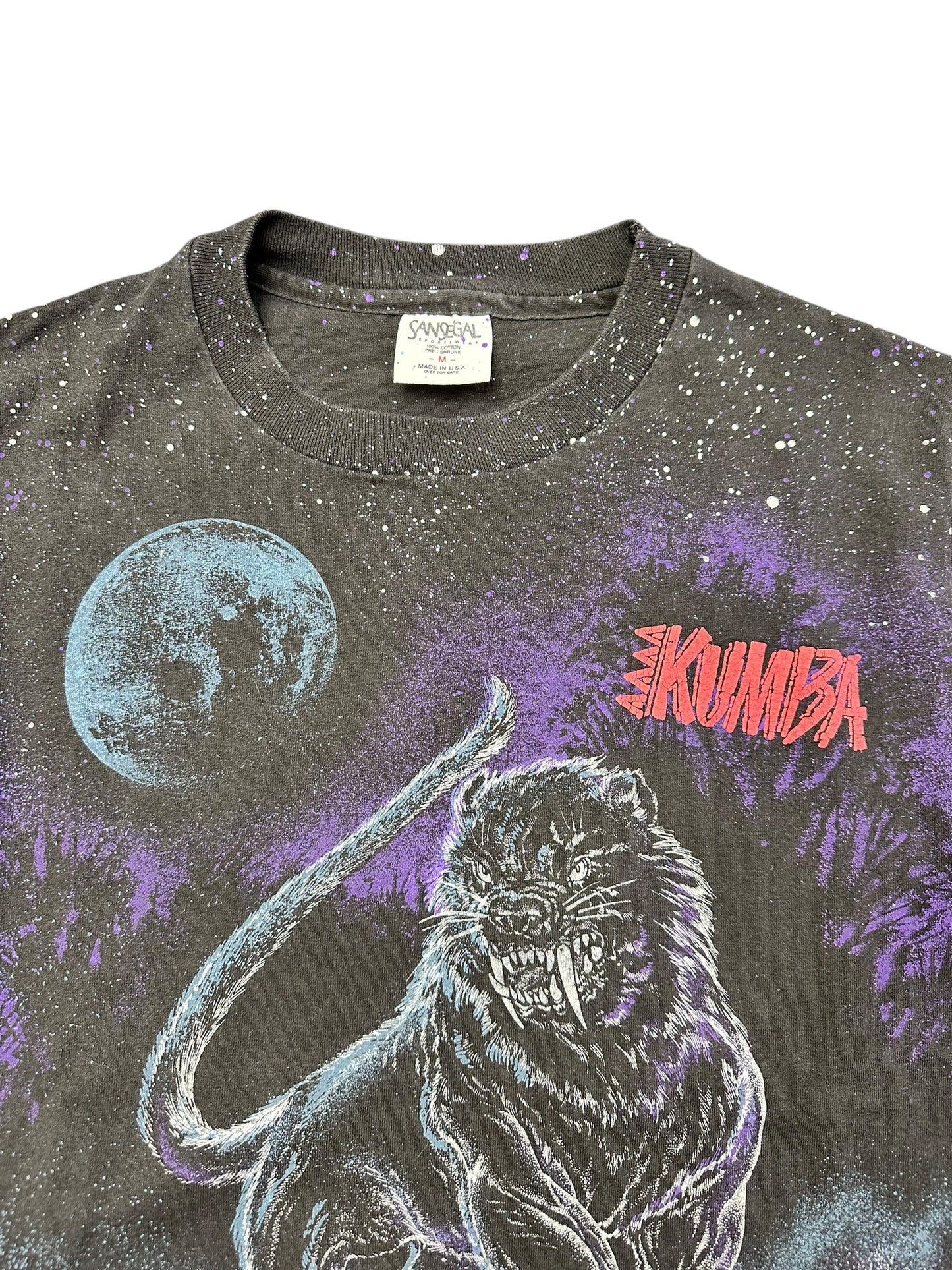 Vintage 90s Busch Gardens Kumba AOP Graphic Print Tee Size M