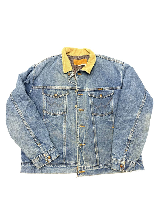 Vintage Wrangler Western Wear Flannel Lined Detroit Style Button Down Size L