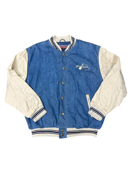 Vintage Elvis Presley Denim Letterman Jacket Size XL