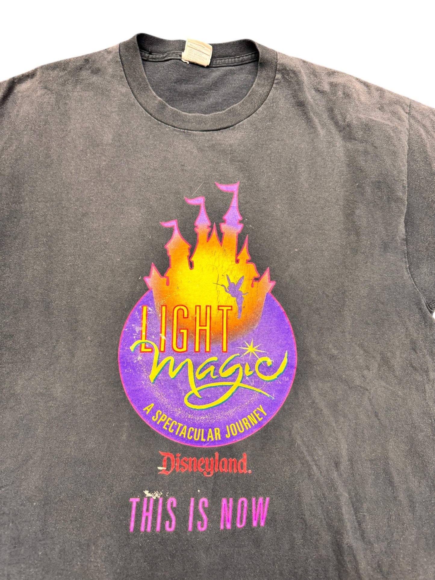 Vintage Disney 'Light Magic' Disneyland 'This is Now' Graphic Print Promo Tee Size XL