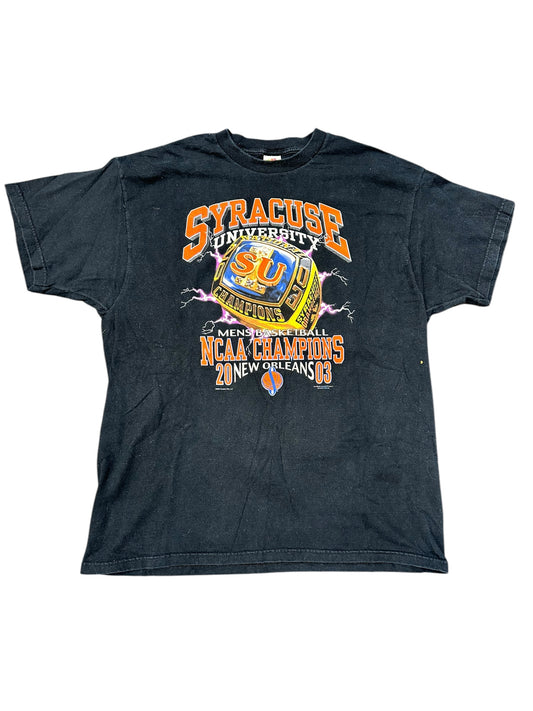 Y2K Syracuse NCAA Champions 2003 Lightning Ring Tee Size XXL