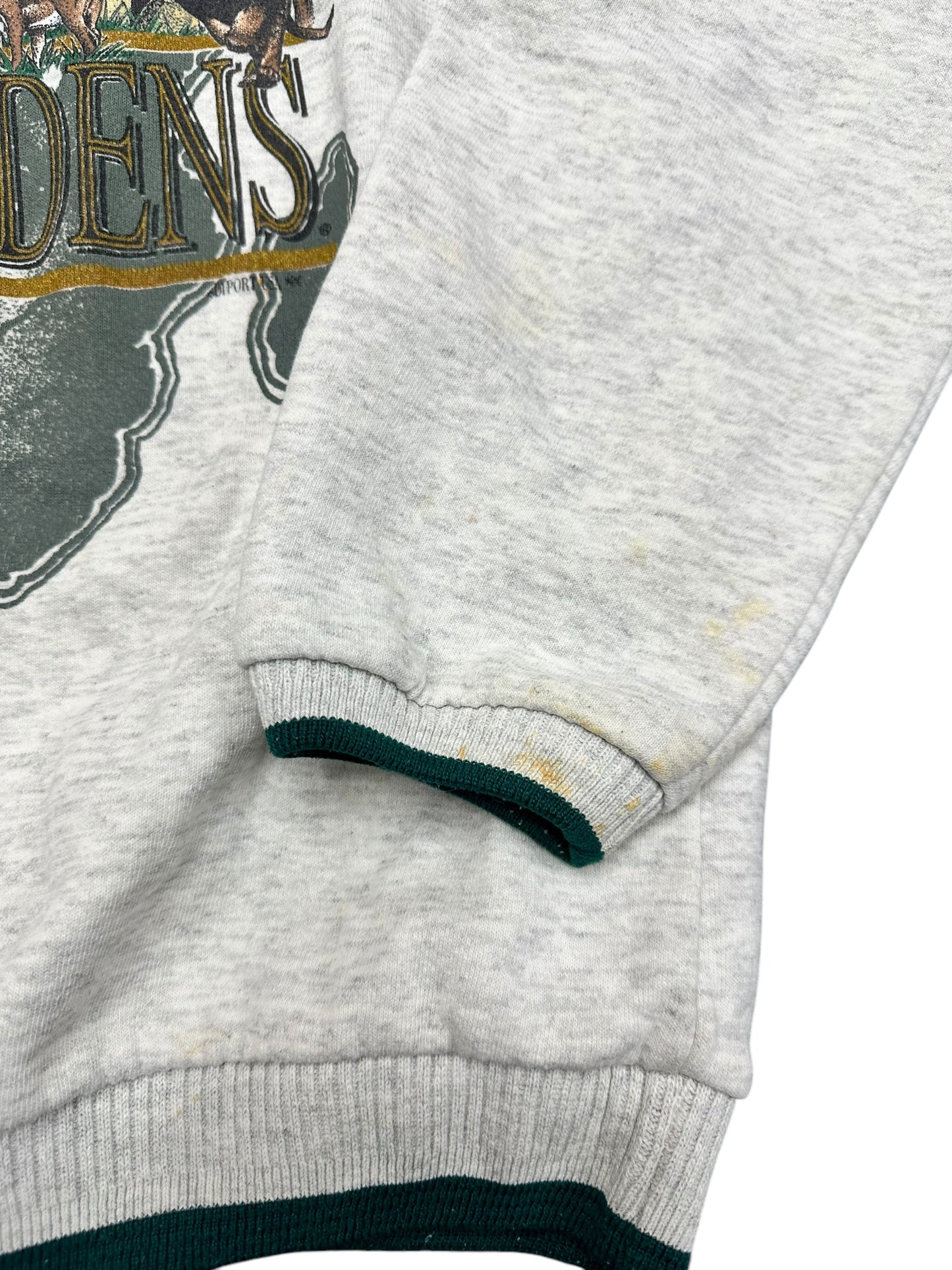 Vintage 90s Busch Gardens Grey/Green Africa and Nature/Animals Graphic Print Crewneck Sweatshirt Size XL