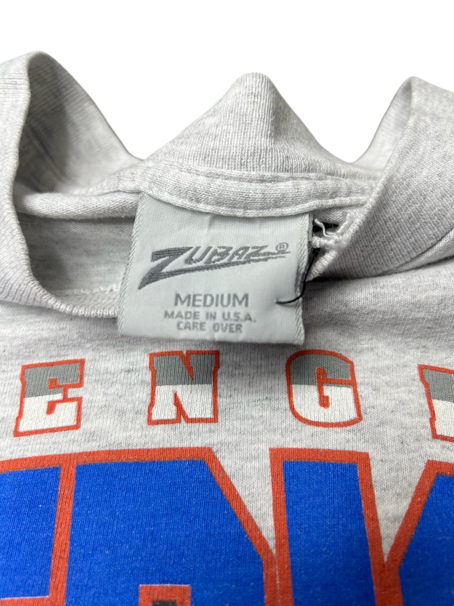 Vintage New England Patriots Zubaz Grey Graphic Tee Size M