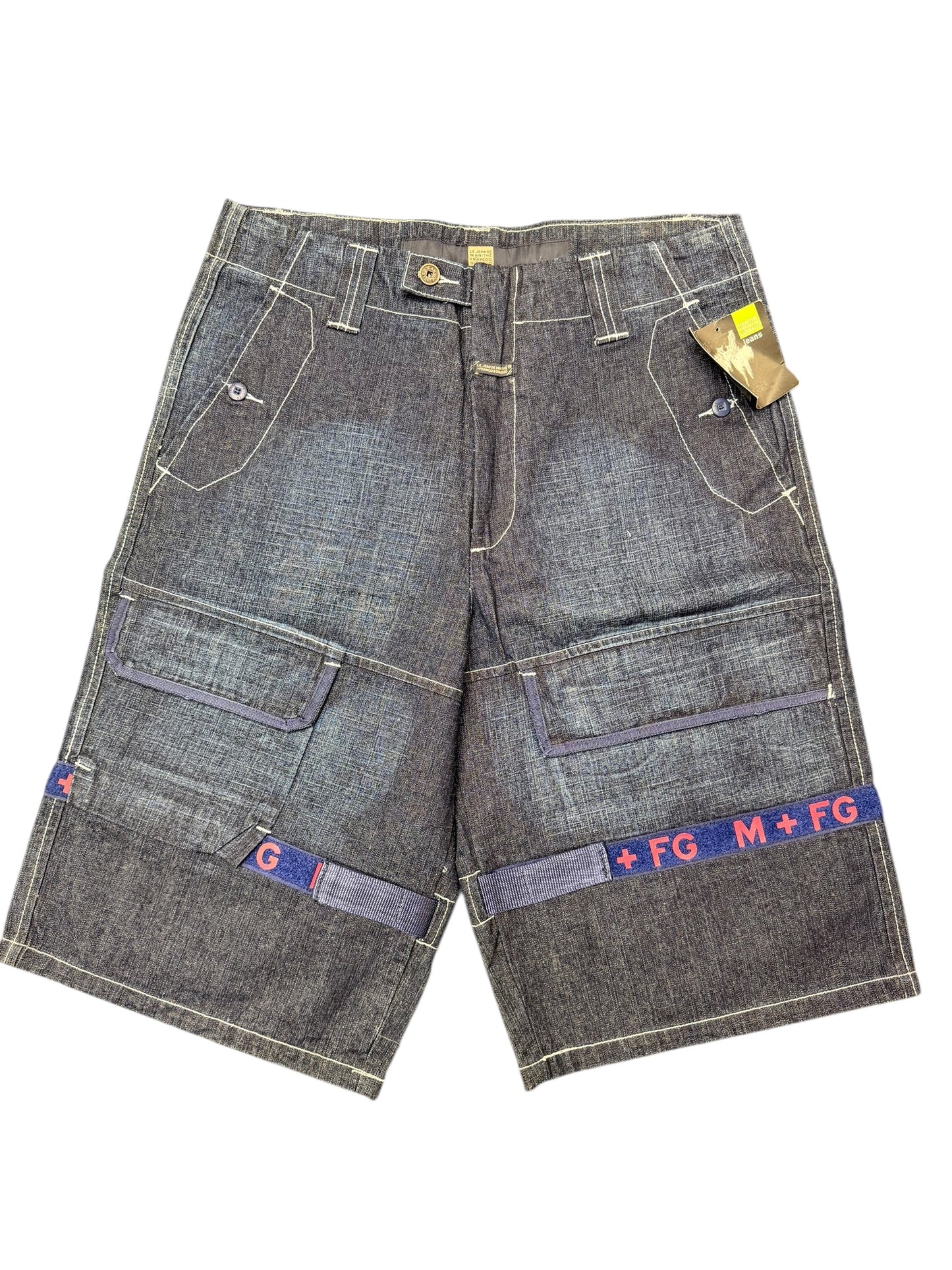 Marithe Francois Girbaud Dark Blue Denim Shorts (Baggy) size 34