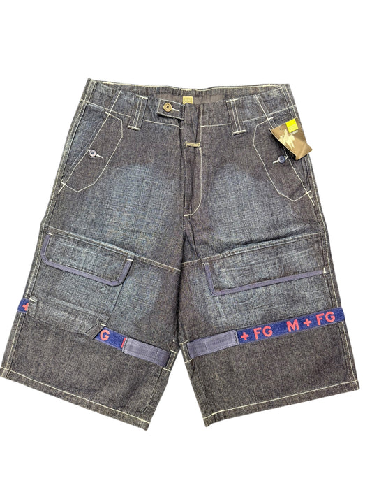 Marithe Francois Girbaud Dark Blue Denim Shorts (Baggy) size 34