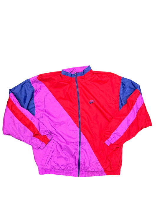 Vintage Nike Nylon Multi Color Zip Up Size XL