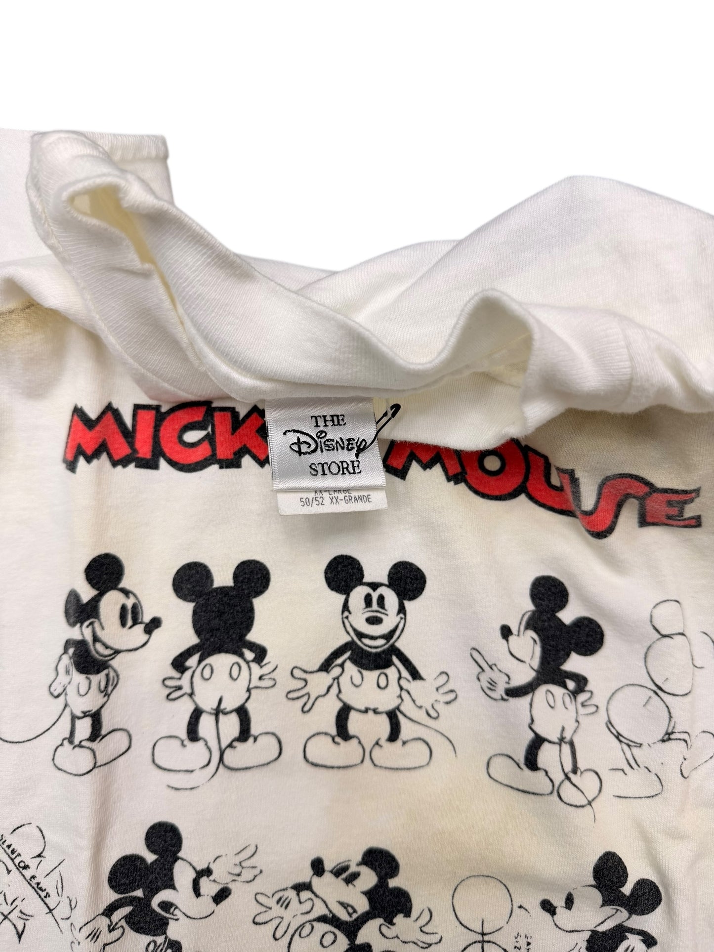 Vintage 90’s Disney Mickey Mouse First Sketch White Graphic Tee size XXL