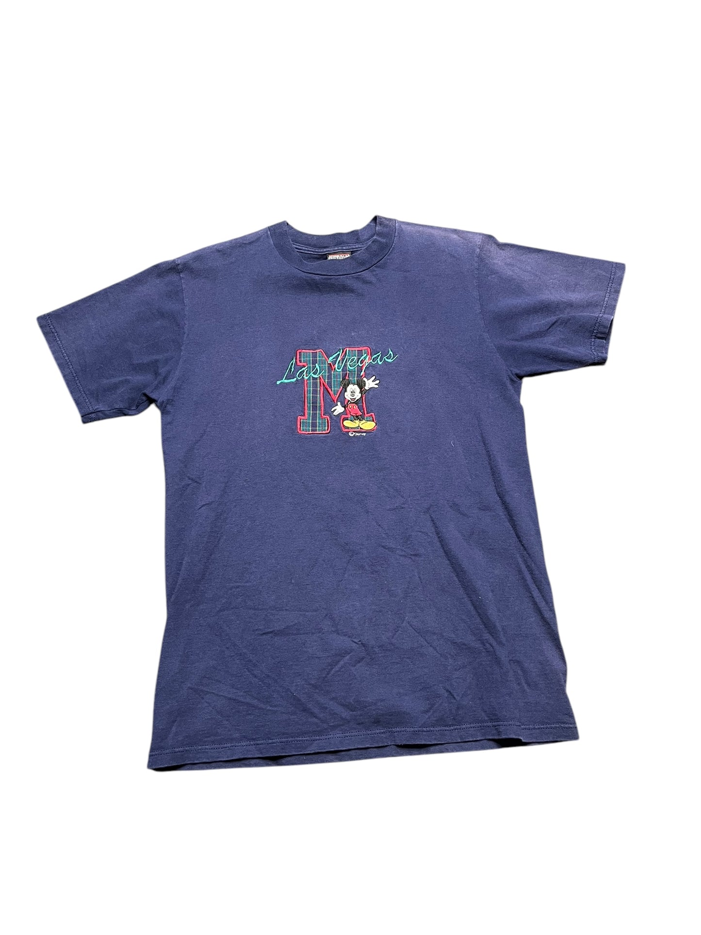 Vintage Disney Mickey Mouse 'Las Vegas' Embroidered Tee Size M