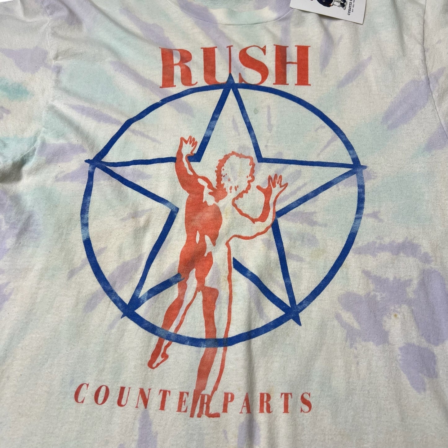 Vintage 1994 RUSH Counterparts album promo tour tie dye Tee Size L