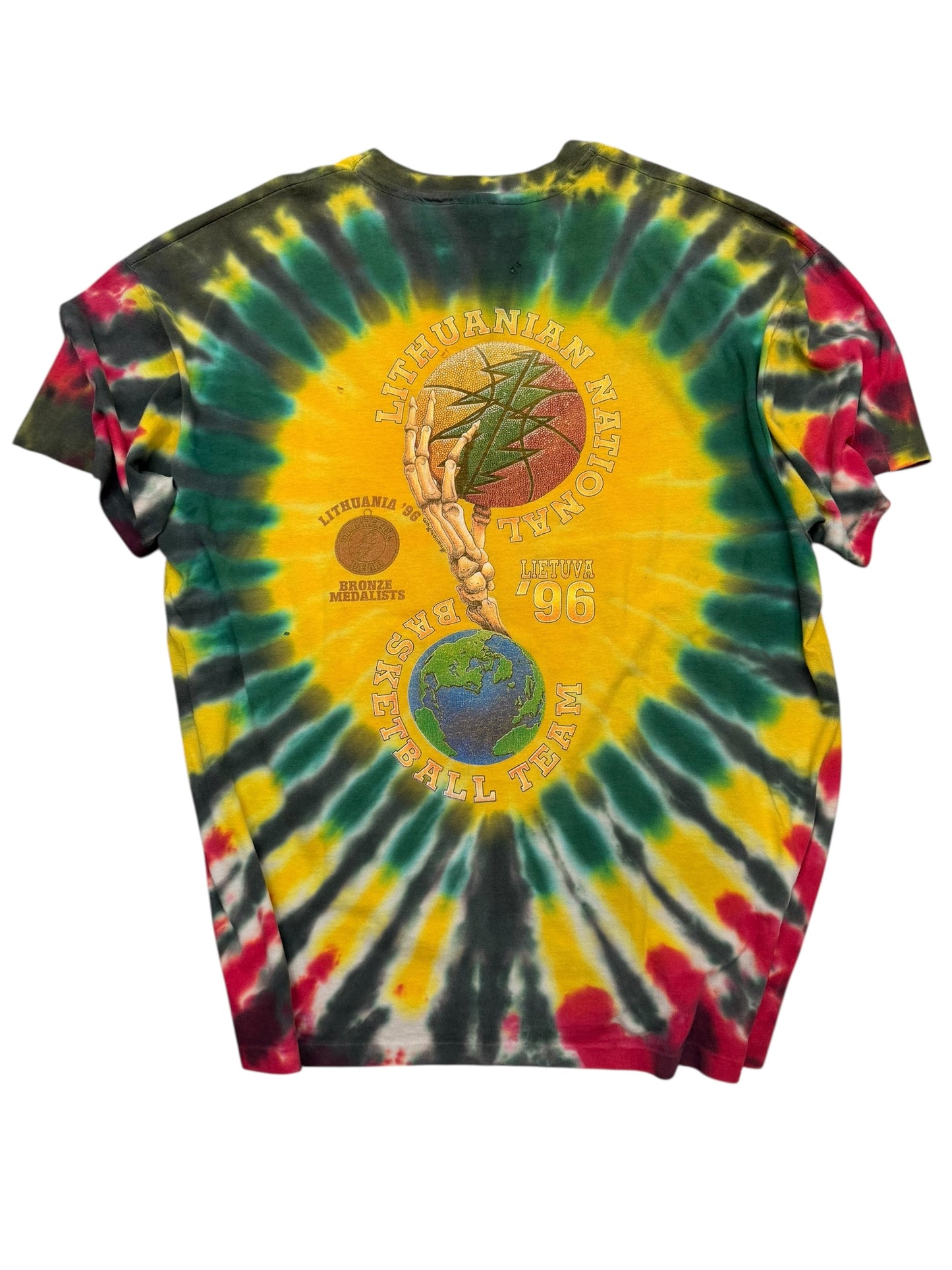 Vintage 1996 Lithuania Grateful Dead Basketball Tee Size XXL