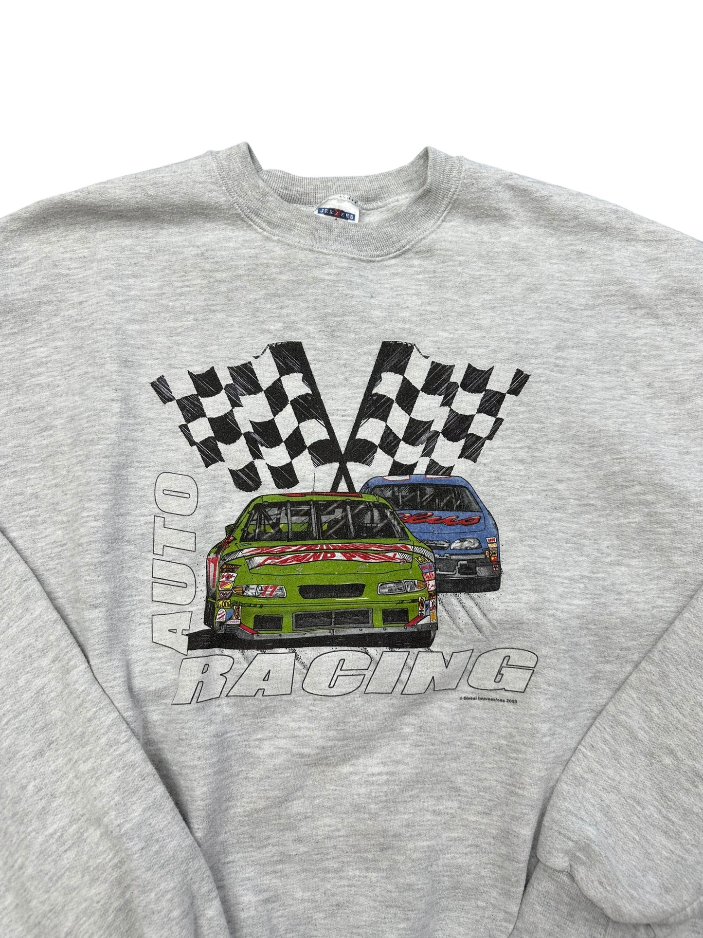 Vintage Auto Racing Heather Grey Crewneck Size XL