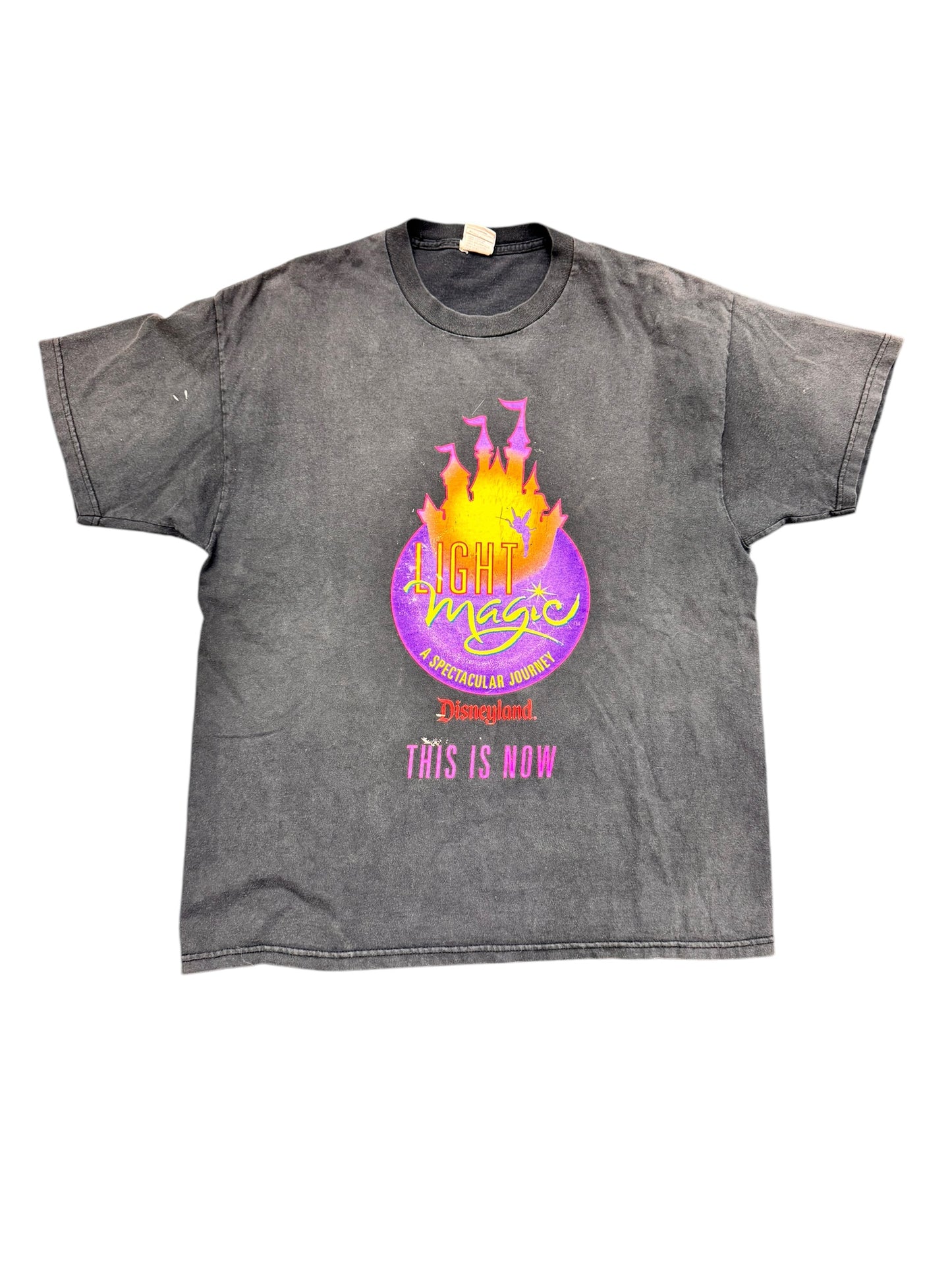 Vintage Disney 'Light Magic' Disneyland 'This is Now' Graphic Print Promo Tee Size XL