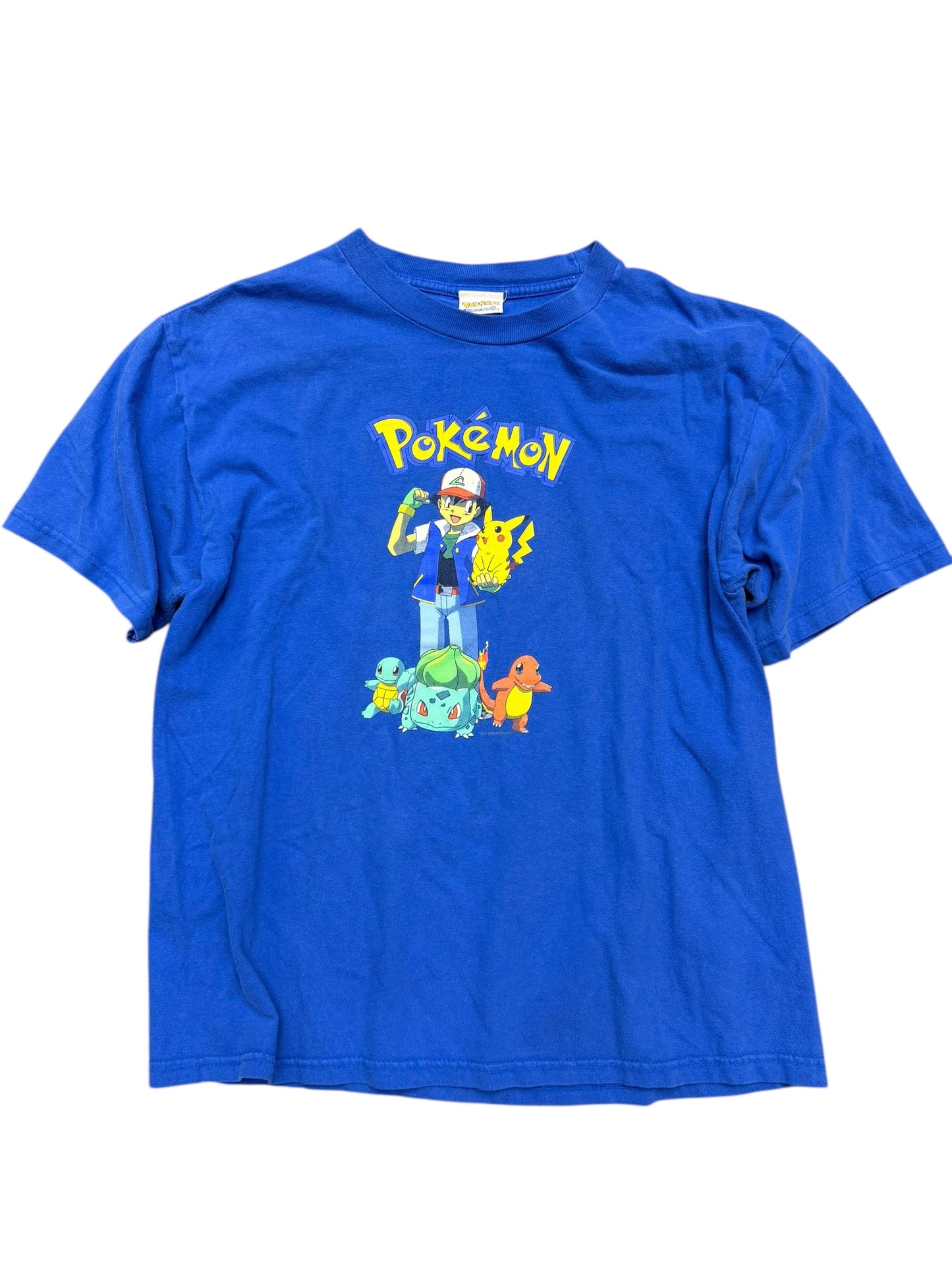 Vintage Pokémon Main Characters Blue Tee Size Small
