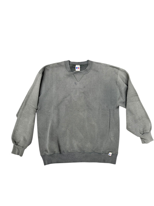 Vintage Russel Athletic Distressed Forrest Green Faded Crewneck Size L