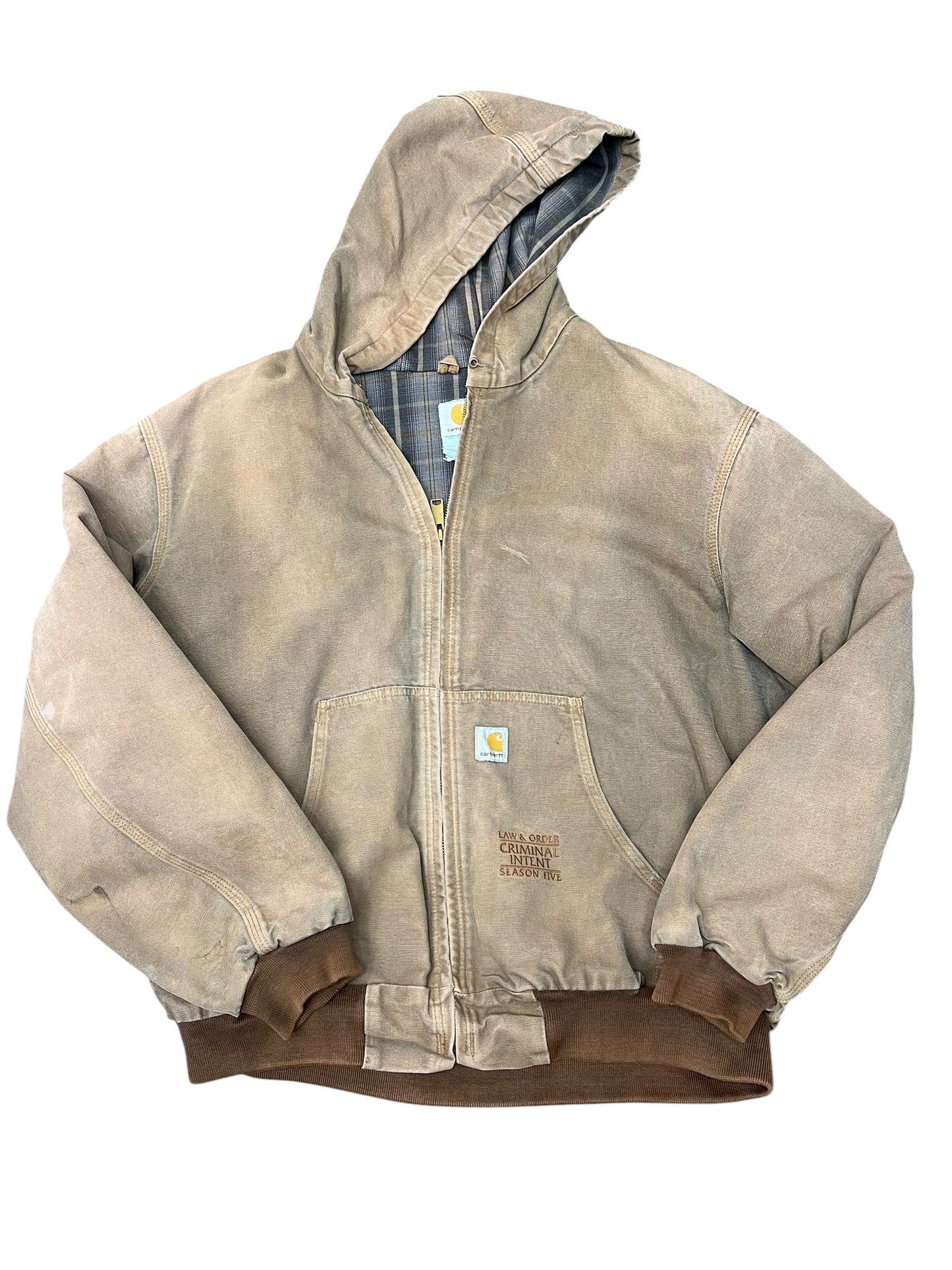Carhartt Chocolate Canvas Jacket Law & Order Staff Jacket Size XXL