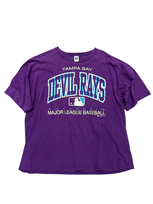 Vintage Tampa Devil Rays Russell Distressed Tee Size XXL
