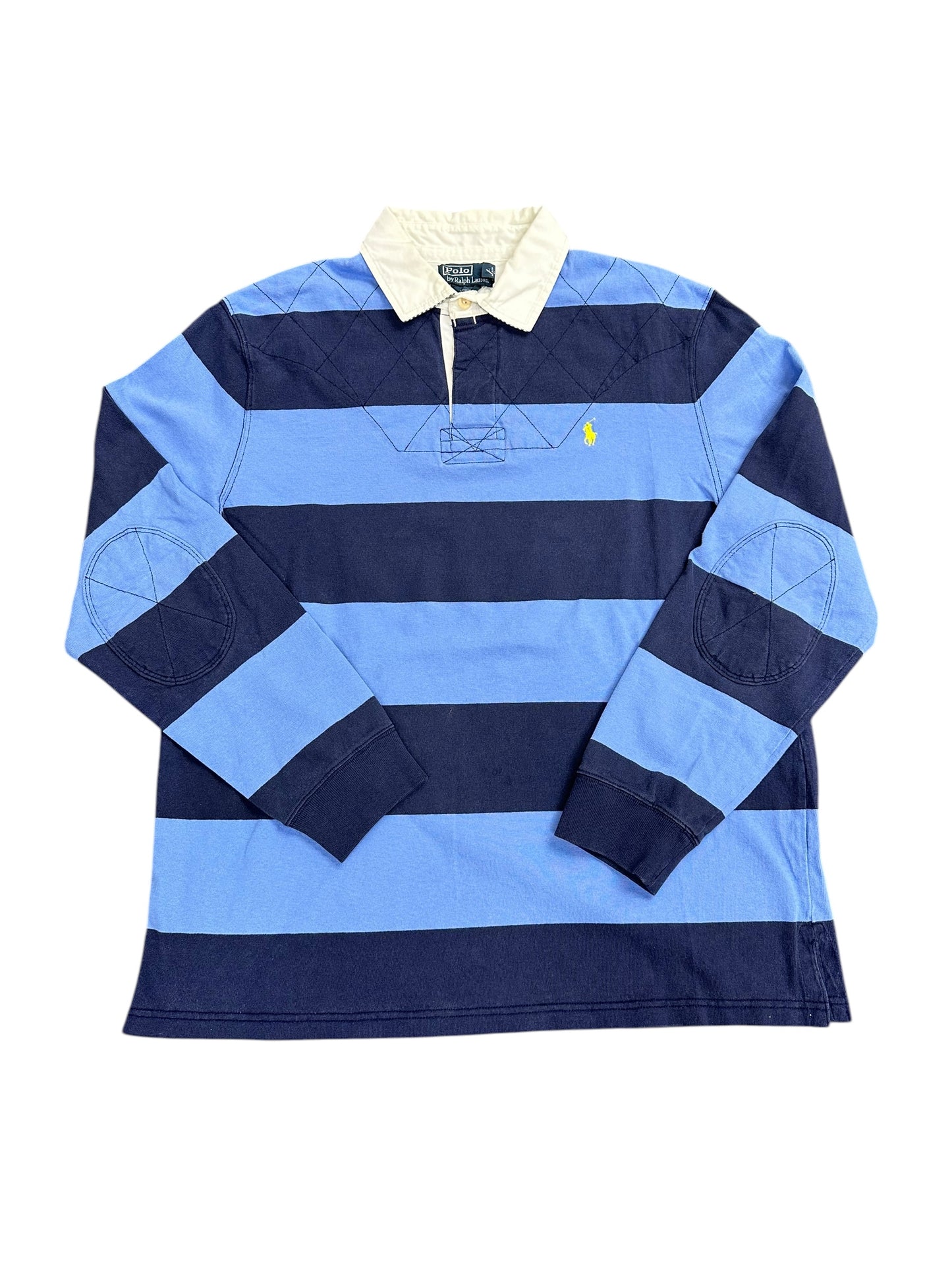 Vintage Polo Ralph Lauren Baby Blue Rugby Style Long Sleeve Size XL