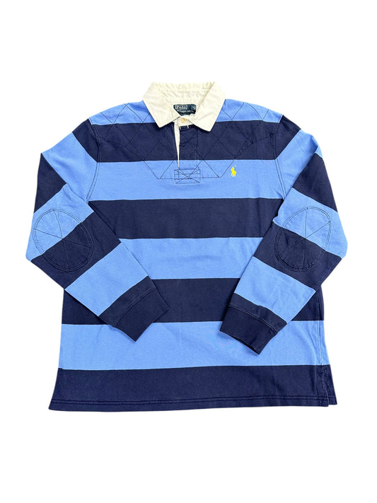 Vintage Polo Ralph Lauren Baby Blue Rugby Style Long Sleeve Size XL