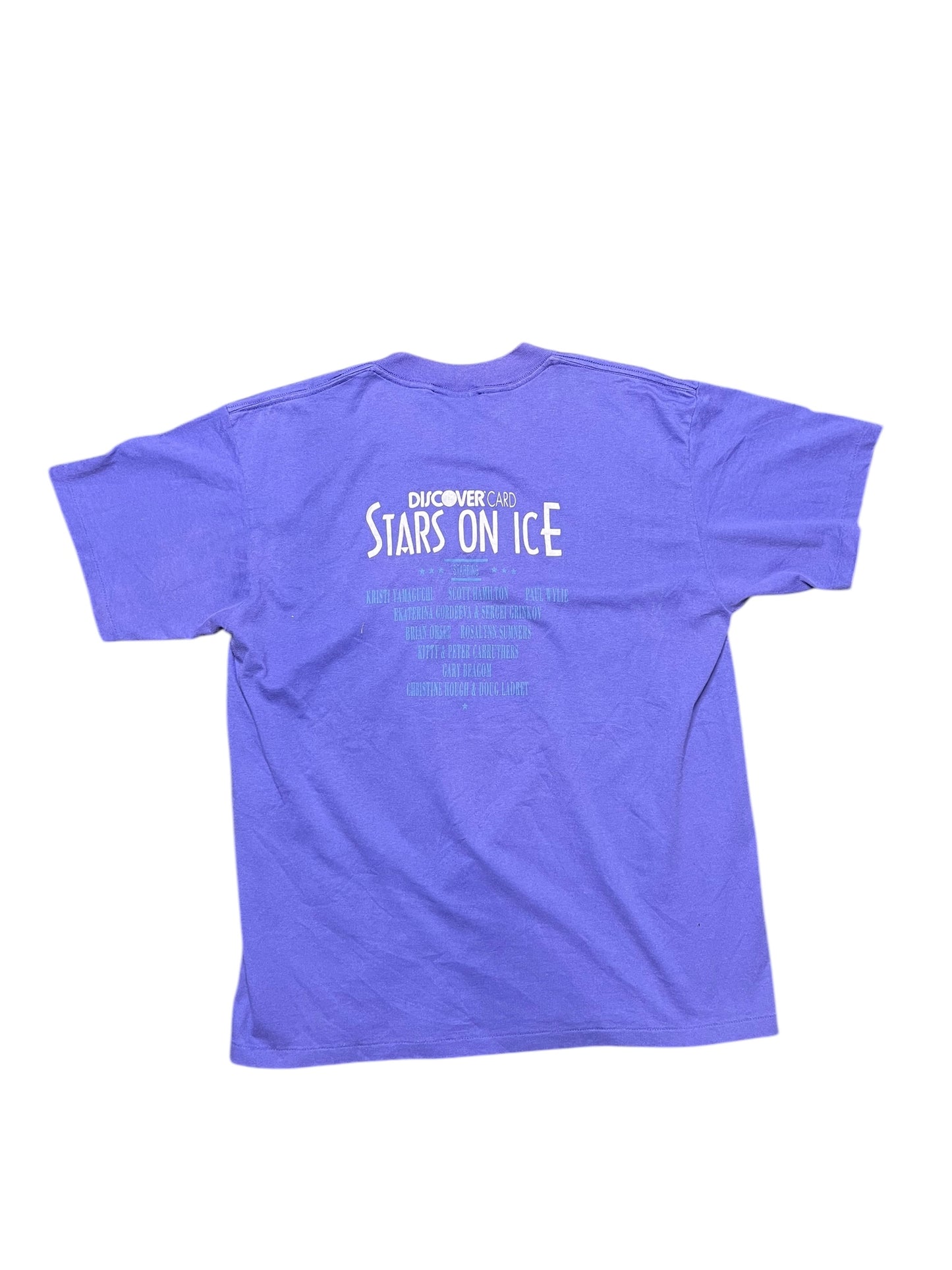 Vintage 1993 'Stars on Ice' Paris Tour Graphic Print Tee Size XL