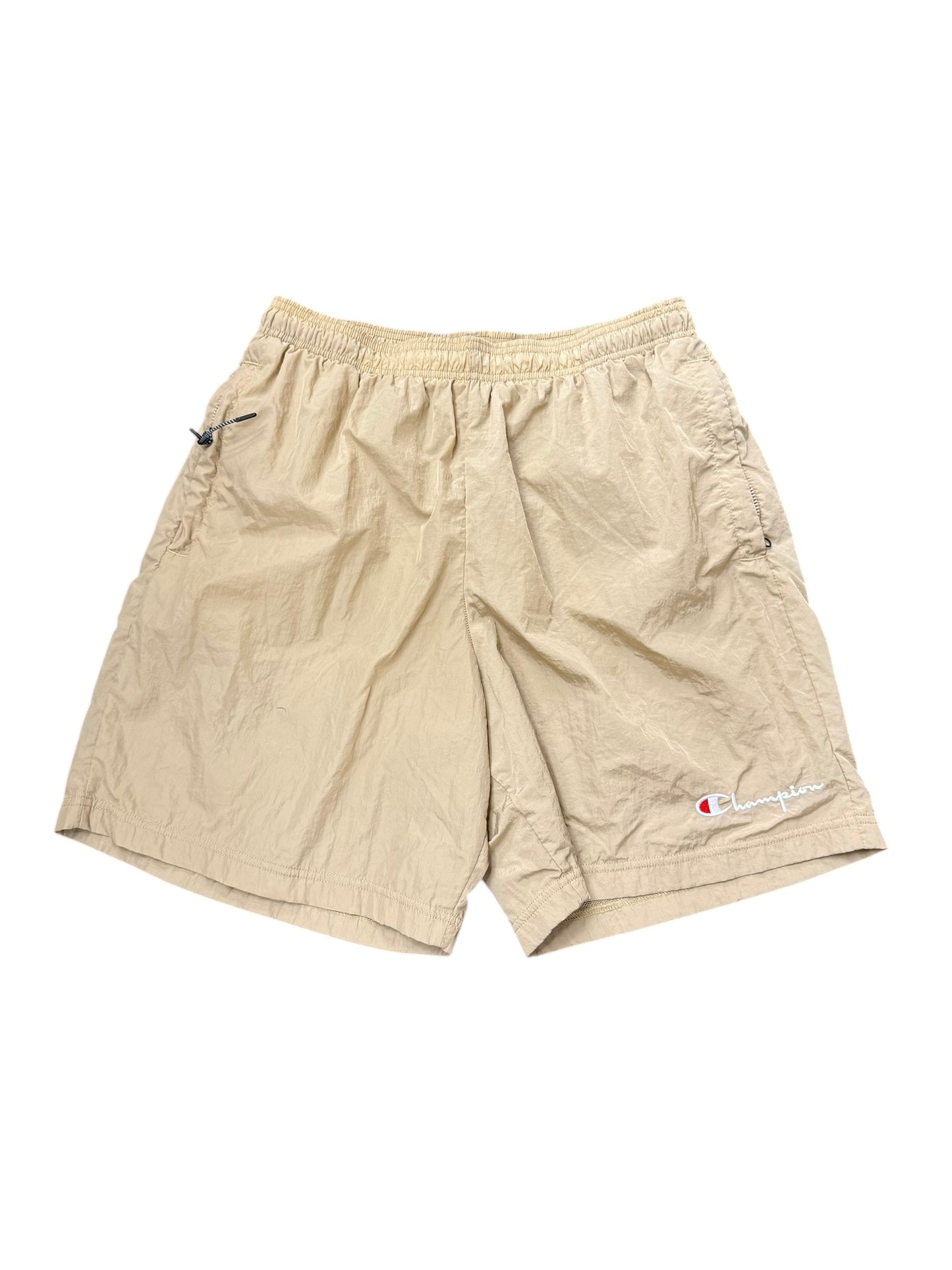 Contemporary Champion Embroidered Tan Running/Swim Shorts Size L