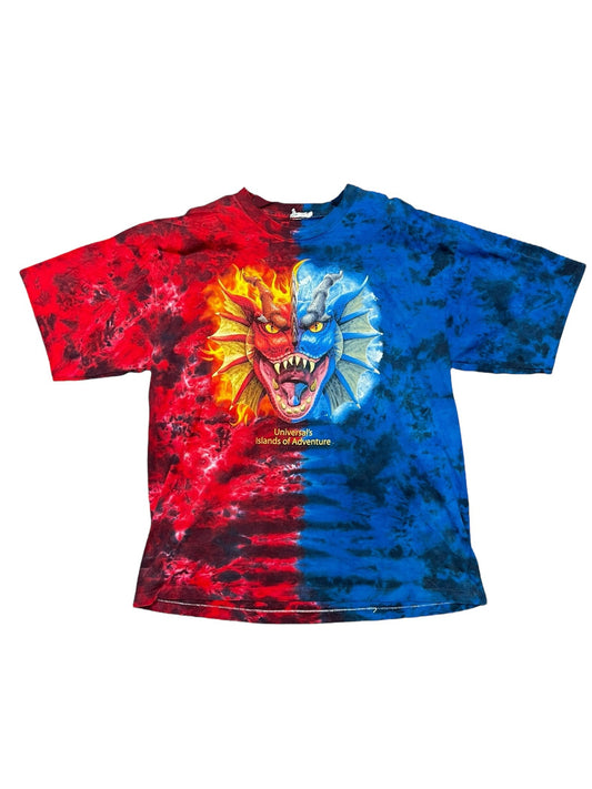 Vintage Universal Studios Dueling Dragons Tie Dye Tee Size XL