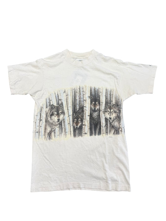 Vintage Wolves Nature Wrap Around Tee Size M