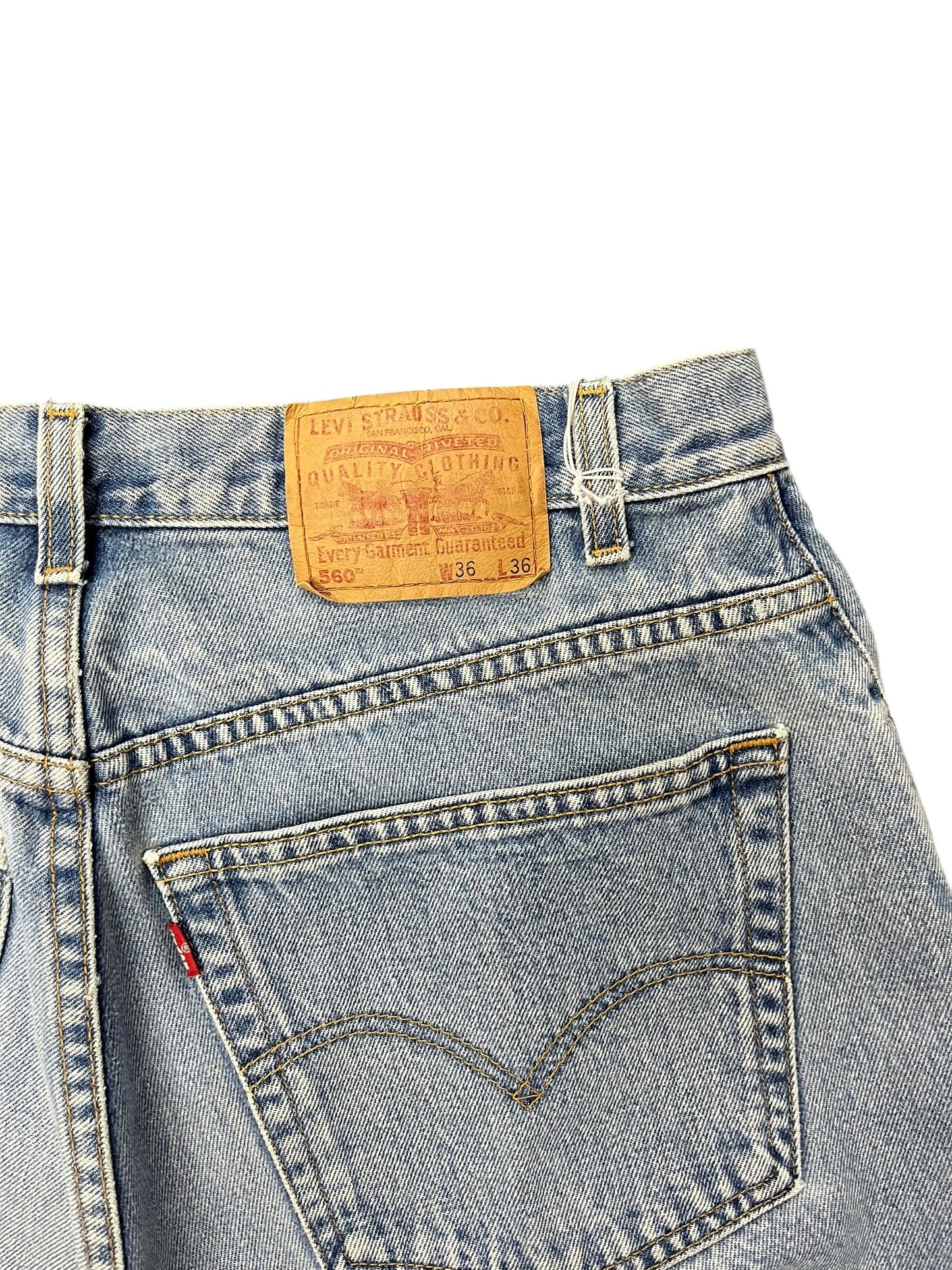 Vintage Levi's 560 Blue Washed Denim Pants 36x36