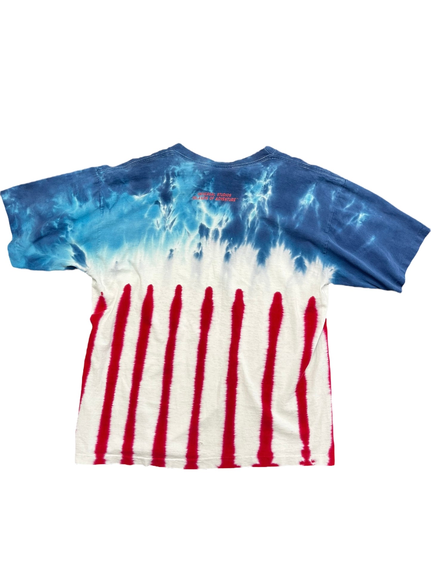 Vintage 1999 Universal Studios Captain America Tie Dye Graphic Print Tee Size XL