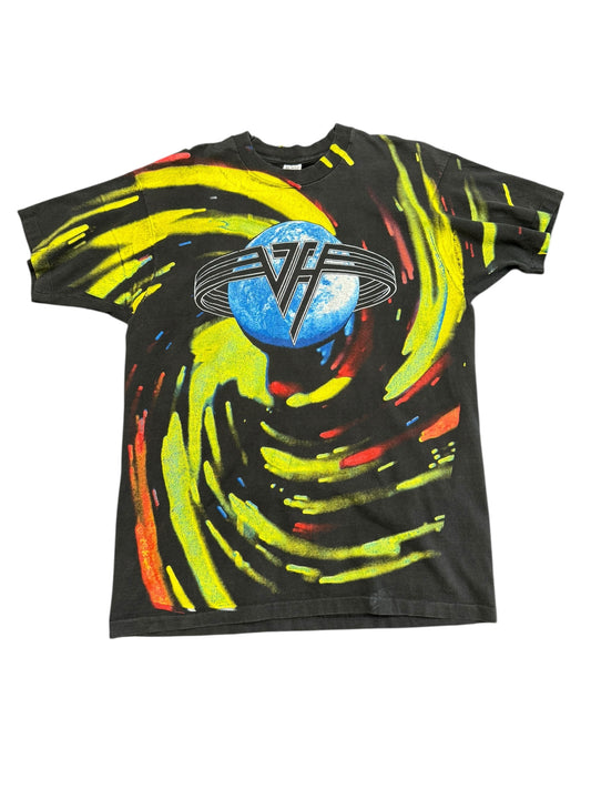 Vintage 1993 Van Halen World Tour Promo AOP Graphic Print Tee Size XL