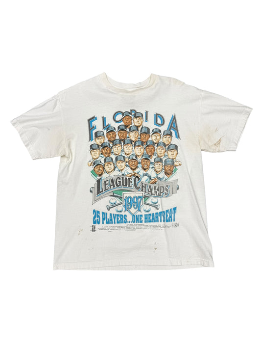 Vintage Florida Marlins One Heartbeat Bobblehead Tee Size L